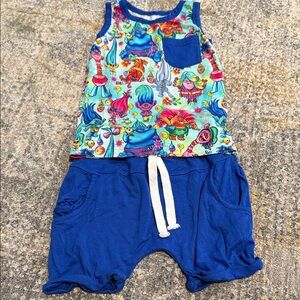 Vibrant Kids Set with Blue Shorts